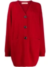 Marni Oversized Knitted Cardigan In Red