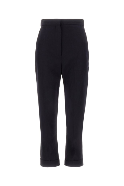 Alexander Mcqueen Cropped Cigarette Trousers In Black