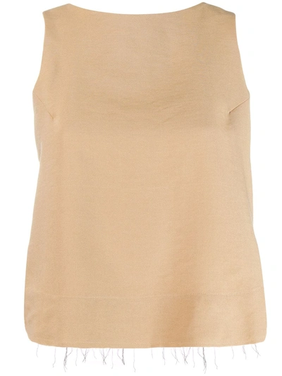 Song For The Mute Distressed Style Vest In Neutrals