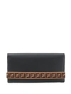 Fendi Men's Grace Leather Travel Wallet In Black