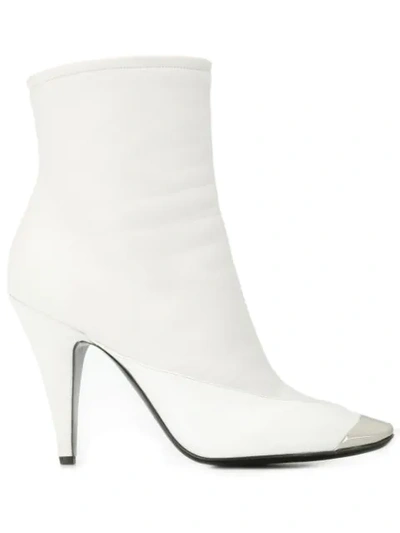 Pucci Square Toe Ankle Boots In White