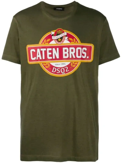 Dsquared2 Caten Bros T-shirt In Green