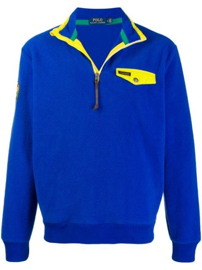 Polo Ralph Lauren Half-zip Sweatshirt In Blue