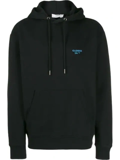 Closed Logo Embroidered Hoodie In Black