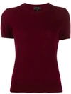 Theory Short-sleeved Cashmere Top In Red