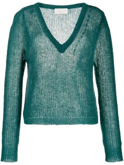Chiara Bertani Chunky Knit Sweater In Green