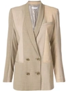 Rejina Pyo Patchwork Blazer In Brown