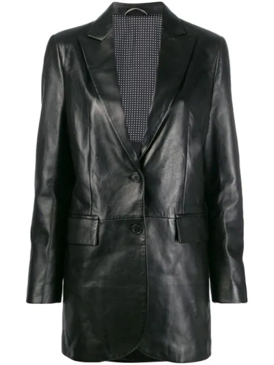 Ermanno Scervino Stitched Panels Leather Jacket In Black