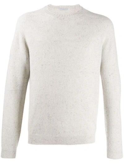 Malo Crew-neck Knit Sweater In White