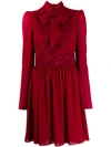 Giamba Pussybow Tie Dress In Red