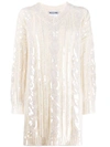 Moschino Wool And Alpaca Dress With Sequins In White