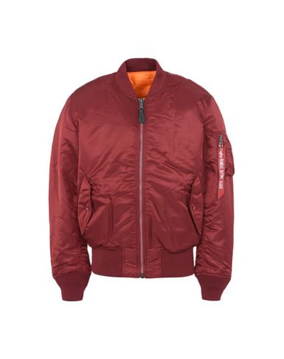 Alpha Industries Ma-1 Reversible Bomber Jacket In Burgundy