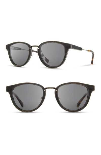 Shwood Ainsworth 48mm Sunglasses In Distressed Walnut/ Grey