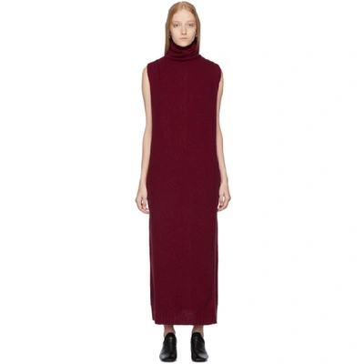 Lemaire Burgundy Tube Dress In 362 Beet Re