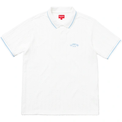 Pre-owned Supreme  Cable Knit Terry Polo White