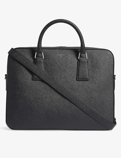 Sandro Saffiano Leather Briefcase In Black