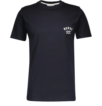 Norse Projects Niels Ivy Logo T-shirt In Dark Navy