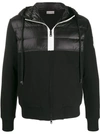 Moncler Double-material Maglia Cardigan In Black