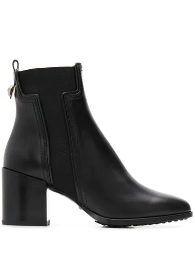Tod's Booties With T Shaped Elastic In Black
