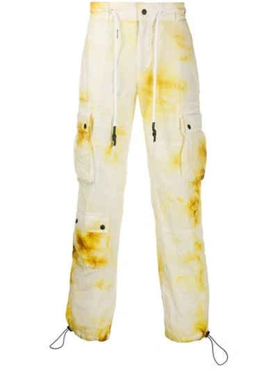 Palm Angels Tie-dye Shell Cargo Trousers In Brown
