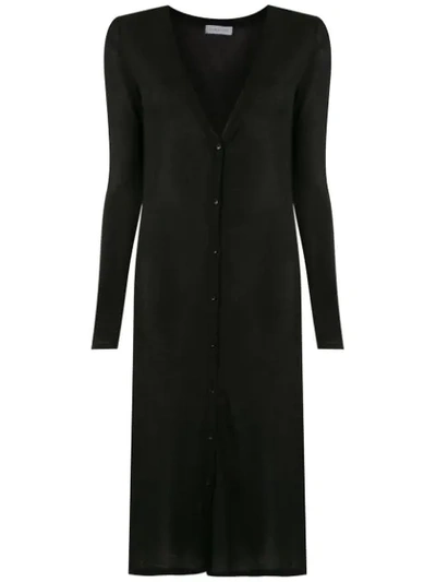 Mara Mac Long Knit Cardigan In Black