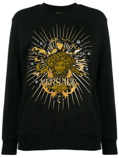 Versace Medusa Motif Sweatshirt In Black