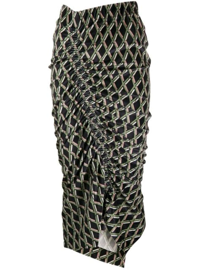 Preen By Thornton Bregazzi Printed Midi Skirt In Black