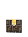 Fendi Small Ff Logo Wallet In F19da Maya+nero+sunflower