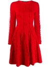Antonino Valenti Long Sleeve Knit Dress In Red