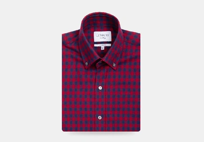 Ledbury Men's Red Maxwell Check Casual Shirt Cotton