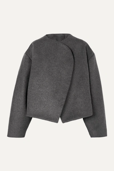 Totême Bellac Cropped Wool-blend Jacket In Grigio
