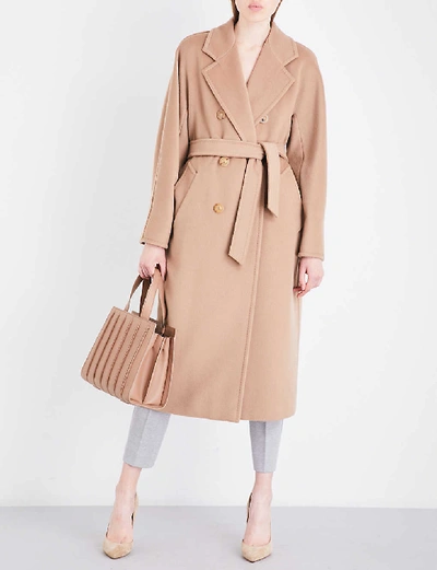 Max Mara Womens Camel Madame Double-breasted Wool And Cashmere-blend Coat