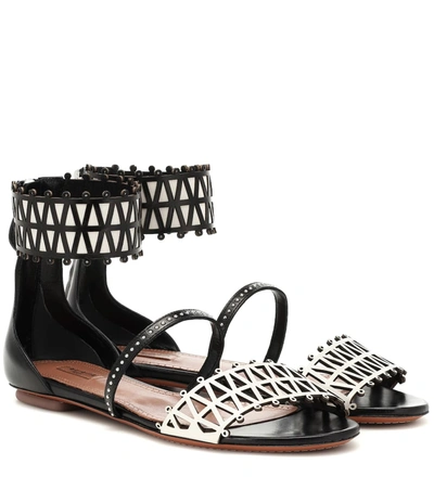 Alaïa Studded Leather Sandals In Black