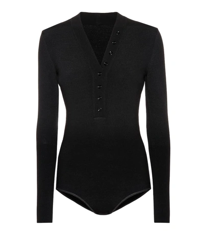 Alaïa Wool-blend Bodysuit In Black