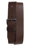 Allsaints Leather Belt In Bitter Brown