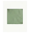 Eton Polka-dot Silk Pocket Square In Green