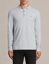 Allsaints Reform Cotton-piqué Polo Shirt In Grey Marl