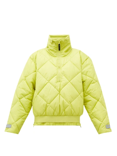Adidas By Stella Mccartney Quilted-shell Bomber Jacket In Half Green