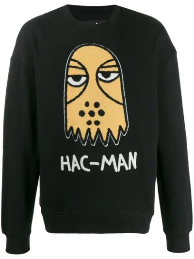 Haculla Hac Man Cotton-jersey Sweatshirt In Black