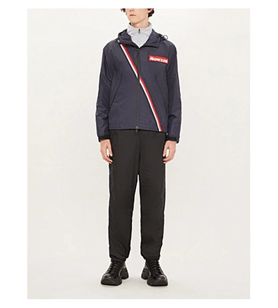 Moncler Brand Logo-patch Regular-fit Shell Jacket In Navy