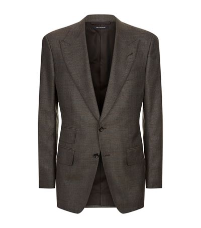 Tom Ford Windsor Prince Of Wales Jacket In Brown | ModeSens