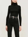 Wolford Turtleneck Fine-rib Merino Wool Jumper In Black