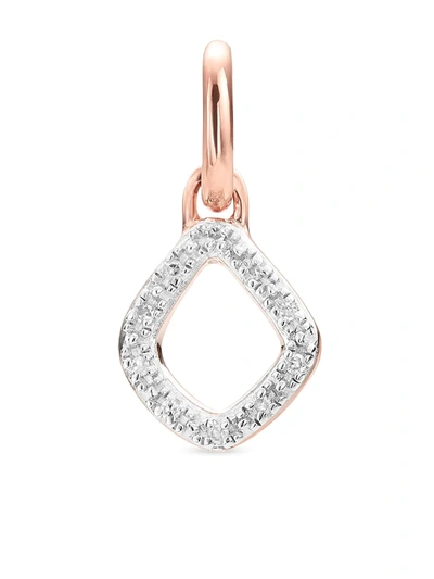 Monica Vinader Rose Gold Plated Vermeil Silver Riva Mini Diamond Kite Pendant Charm