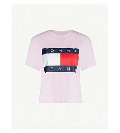 Tommy Jeans Logo-print Cotton-jersey T-shirt In Orchid Bouquet