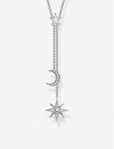 Thomas Sabo Magic Stars Moon Sterling Silver Necklace In White