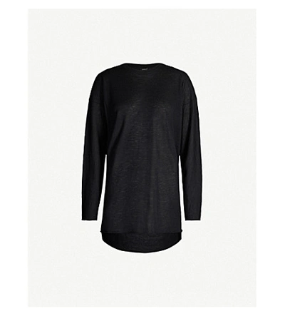 Joseph Cashair Oversized Cashmere Knitted T-shirt In Black