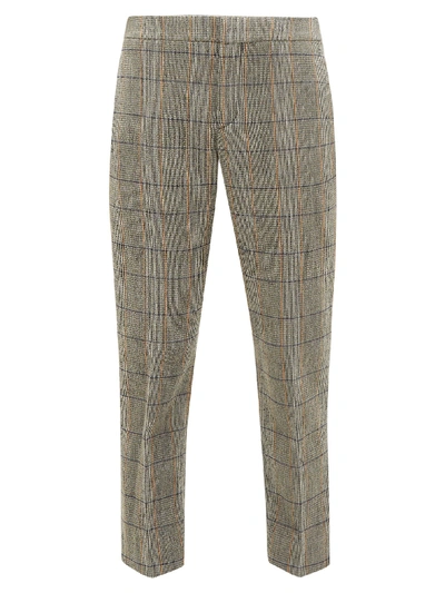 Chloé Cropped Checked Wool-blend Trousers In Multicolor