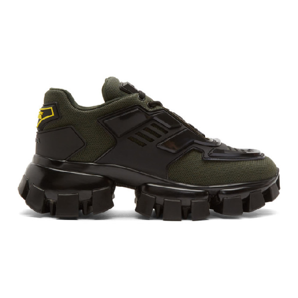 Prada Cloudbust Thunder Knitted Trainers In Black | ModeSens