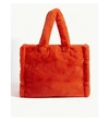 Stand Studio Lola Faux-fur Tote Bag In Acid Red