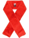 Stand Studio Long Faux Fur Scarf In Acid Red